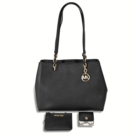 Michael Kors "Cynthia" Leather Tote Set