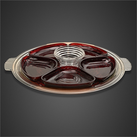 Anchor Hocking Manhattan Royal Ruby Relish Set, 7-Piece