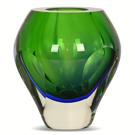 Mid-Century Murano Attributed Sommerso Art Glass Vase