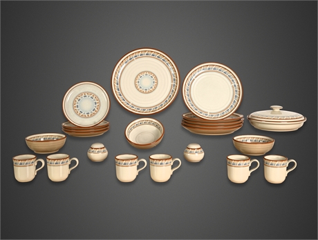 Noritake Sand 'N Sky Stoneware 22-Pc Set — Plates, Casserole, Platter