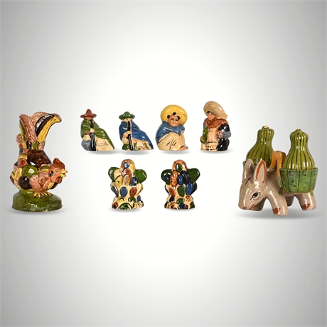 Burros, Roosters & Sombreros – Mexican Folk Art Salt & Pepper Shakers
