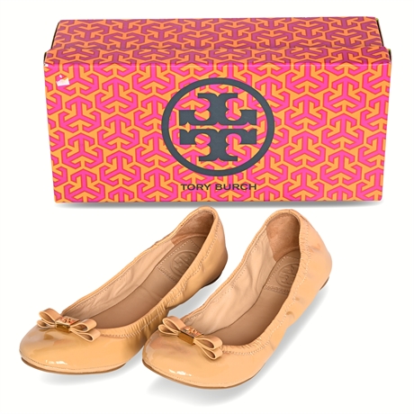 Tory Burch Eddie 2 Ballet Flats Sz 8 Camellia Pink NIB