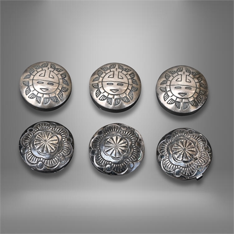 Vintage Stamped Sterling Button Covers
