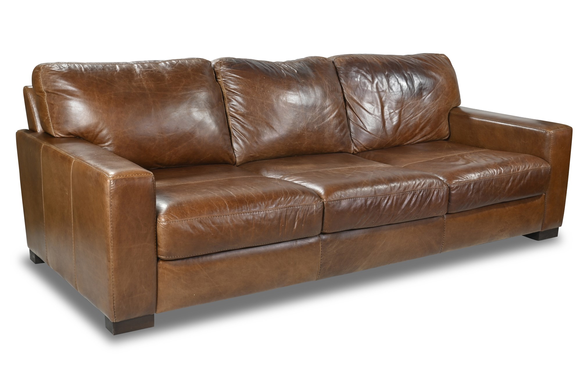 softline leather sofa in splendor chestnut