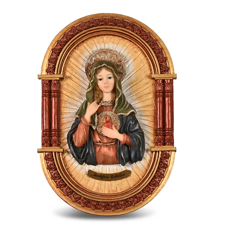Italian Virgin Mary Wall Plaque