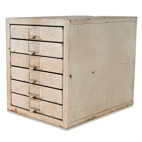 Vintage Steel Parts Cabinet – 6 Drawers, 48 Compartments