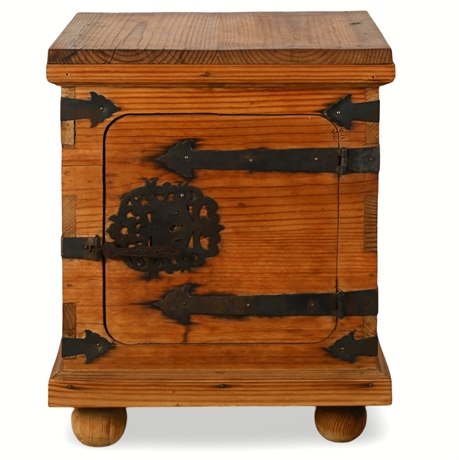 Rustic Solid Pine Cabinet with Forged Iron Hardware and Dovetail Construction