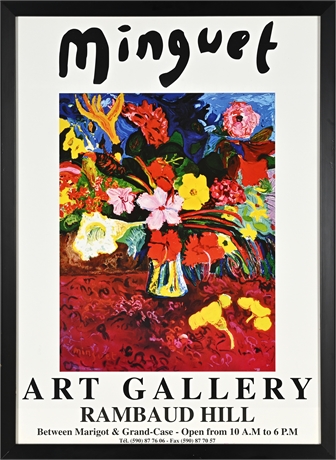 Minguet Framed Art Gallery Poster – Bold Floral Still Life, Rambaud Hill