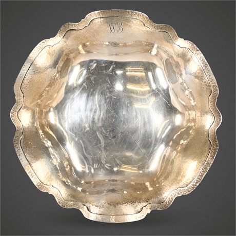 Shreve & Co. Sterling Hammered Silver Bowl, 10½″, 448 g, Arts & Crafts