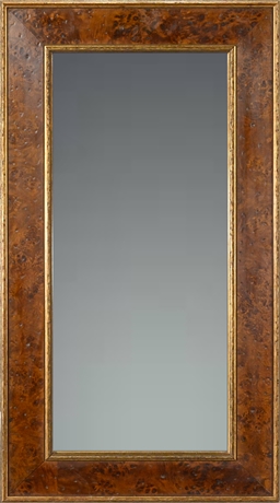 Antique Walnut Flame Burle Framed Mirror