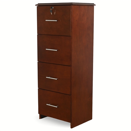 51" Four-Drawer Wood Filing Cabinet