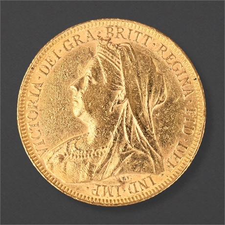 1894 United Kingdom Sovereign – Gold, Veiled Head Type