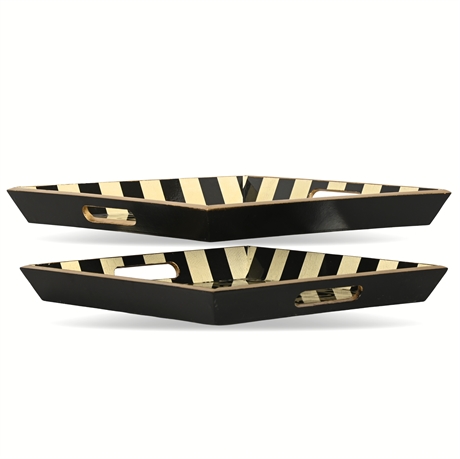 Decorative Fleur de Lis Lacquered Trays