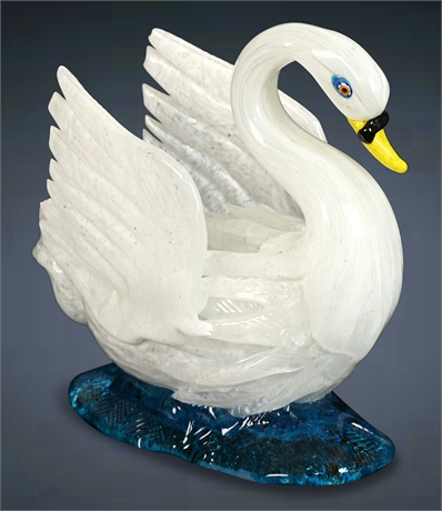 Vintage Murano 'White Swan'