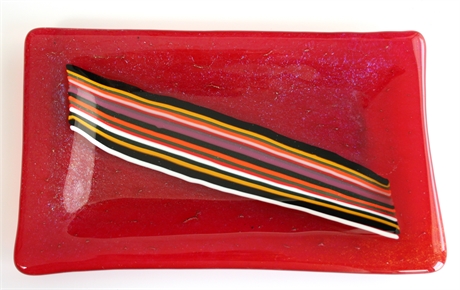 Kristine Kitchens 'Fused Red Rose Plate'