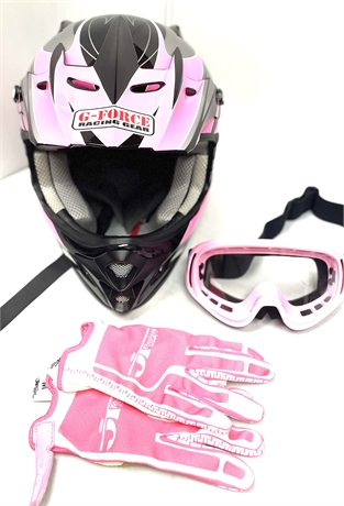 G Force Racing Helmet, Gloves and Goggles