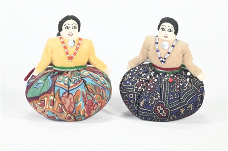 Pair Vintage Navajo Pin Cushion Dolls