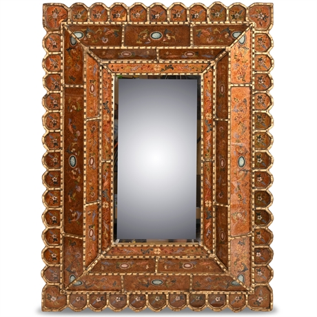 Spanish Baroque Style Faux Verre Eglomise Mirror