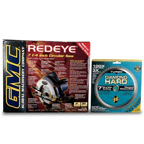 GMC Redeye 7 1/4 inch Circular Saw with Laser Line Generator