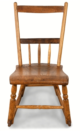 Antique Solid Wood Rocking Chair – Rustic American Craftsmanship