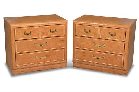 Mid-Century Campaign Nightstands by Stanley