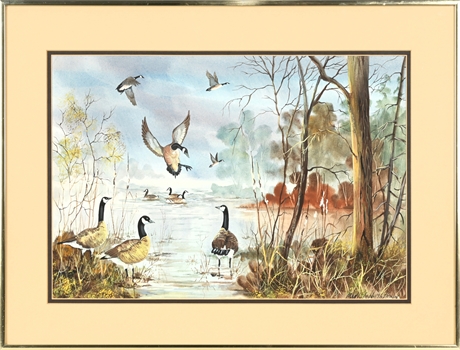 'Canada Geese in Flight' - Mary Elizabeth Brown