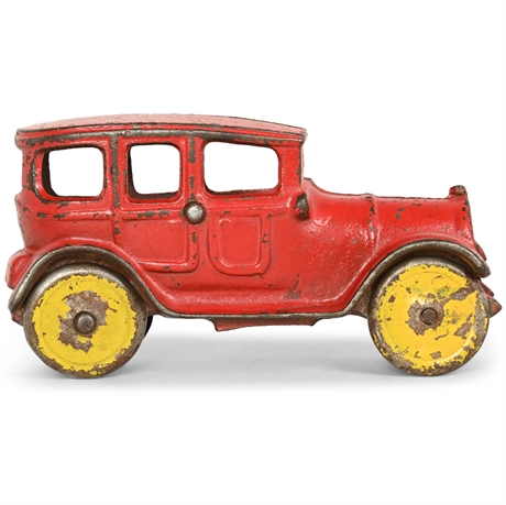 Vintage Cast Iron Sedan Toy Car — Marked “USA 4,” c.1920s–30s