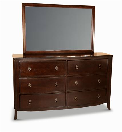 Ashlyn Bedroom Dark Brown Collection Dresser with Mirror