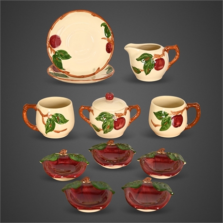 Franciscan Apple 11-Piece Tea Service & Apple-Form Spoon Rests, Gladding McBean