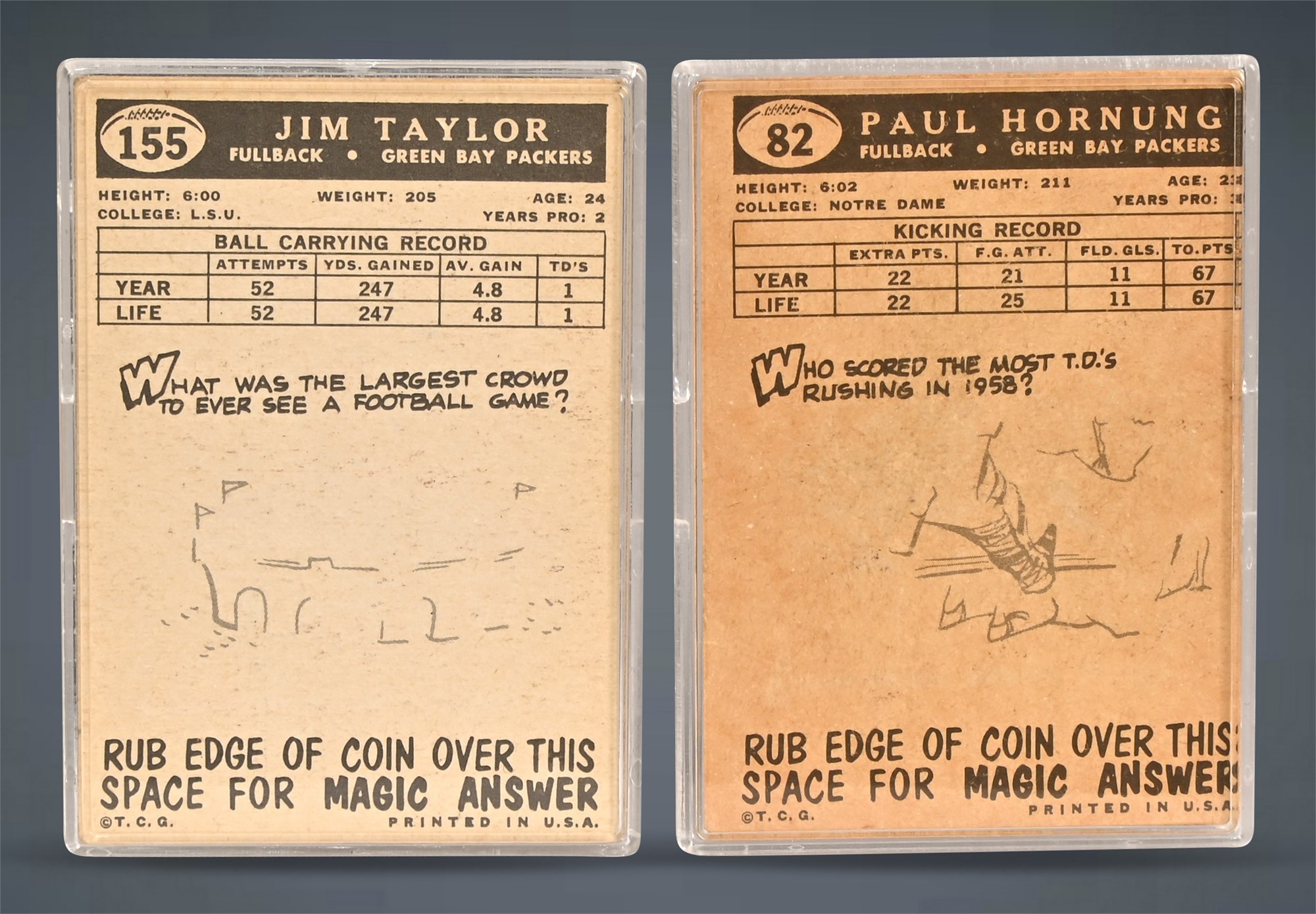 NM Auctions  Innovative Auction, Liquidation & Estate Sales - Green Bay  Packers Jim Taylor and Paul Hornung Cards