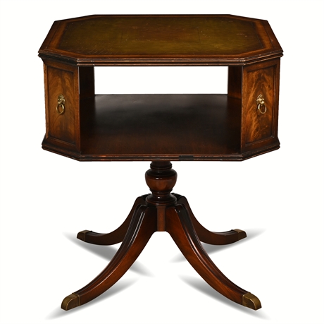 Leather Top Barrister's Side Table by Heritage Henredon