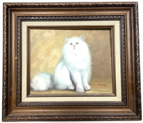 Vintage Cat Painting
