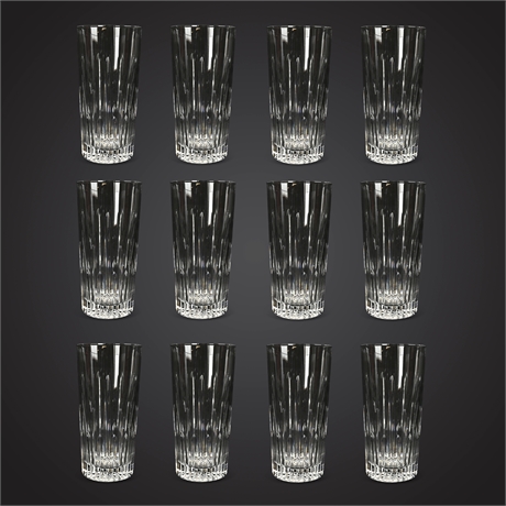 Godinger Top Shelf “Sculpt” Hand-Cut Crystal Highball Glasses – Set of 12