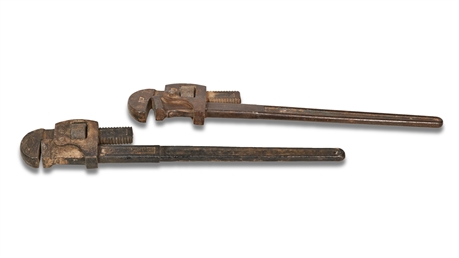 Pair Antique 24" Pipe Wrenches