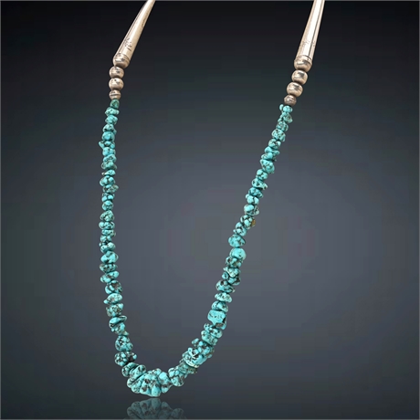 Navajo Graduated Turquoise Nugget Necklace
