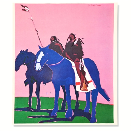 Fritz Scholder 1974 “Indians on Horseback” Poster — Aspen Gallery