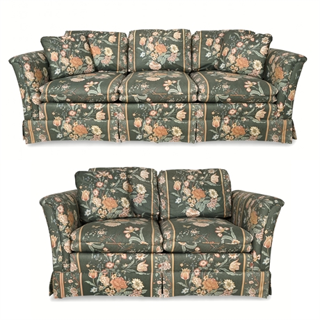 Pennsylvania House Floral Sofa & Loveseat Set – Down Cushions, Excellent