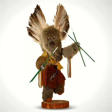 Vintage 20" 'Great Horn Owl' Kachina by L. Vandever