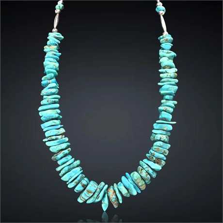 Navajo Natural Turquoise Nugget Necklace