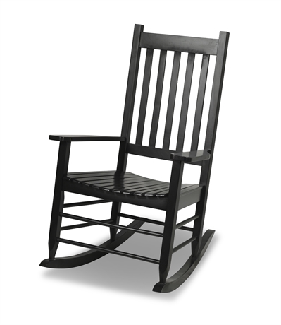 Black Slat Back Rocking Chair