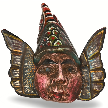 Mexican Hand-Carved & Painted Folk Art Mask