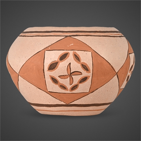 Zia Pueblo Polychrome Pottery Jar, Geometric & Floral Motifs