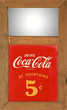 Vintage Coca Cola Framed Panel with Mirror