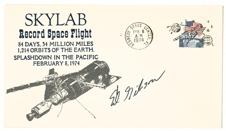 Skylab 4 Record Flight Cover Signed by Astronaut Edward Gibson —KSC Feb. 8, 1974