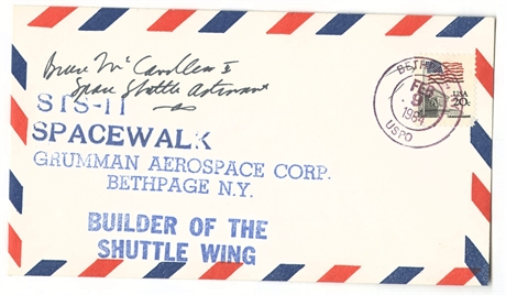 Bruce McCandless II Signed STS-41B Spacewalk — "Builder of the Shuttle Wing"