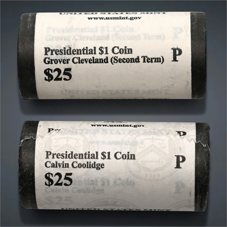 $50 Presidential $1 Coins - Unopened Rolls