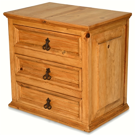 Rustic 3 Drawer Nightstand