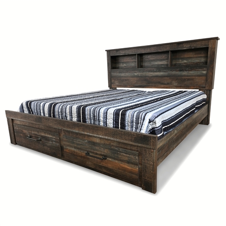 Drystan King Bookcase Bed with 2 Storage Drawers