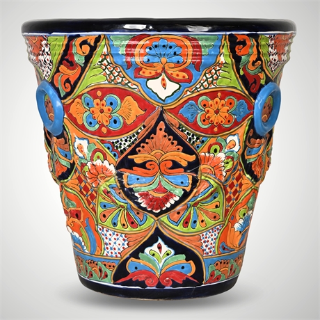 21" Large Authentic Talavera Planter — Hand-Painted Ceramic
