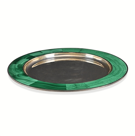 Malachite & Sterling Silver Charger — Italian Milan ☆245